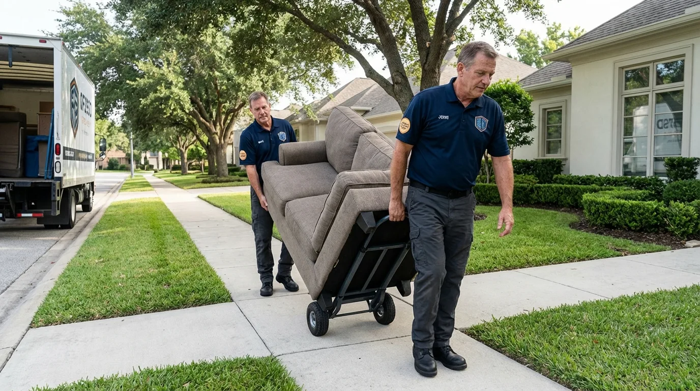 Local residential moving crew loading furniture in Eastman, GA